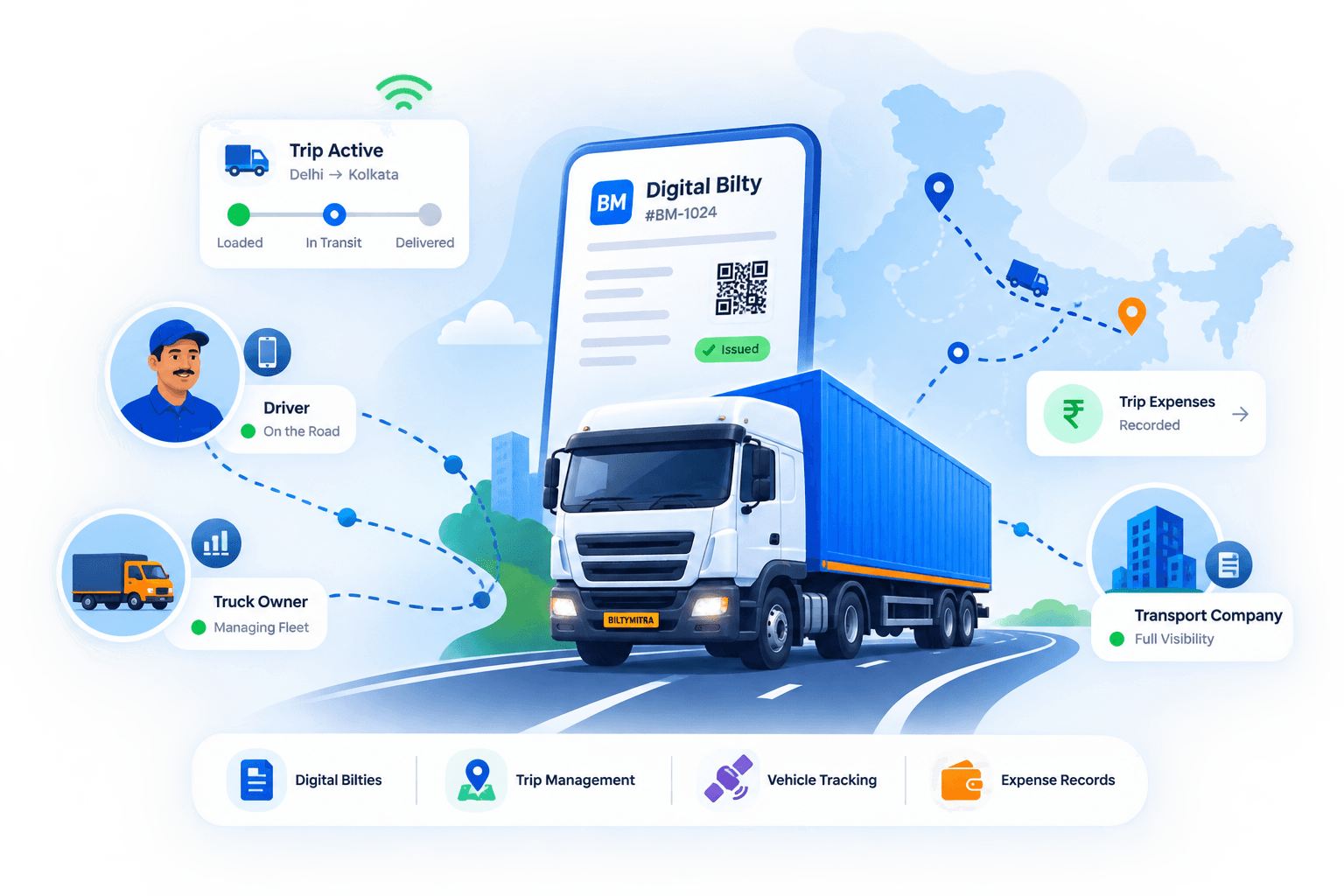 BiltyMitra logistics platform graphic
